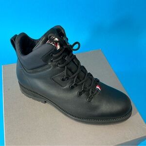 Rossignol Black Leather Experience Lace-Up Trek Boot with Subtle Tricolor Accent